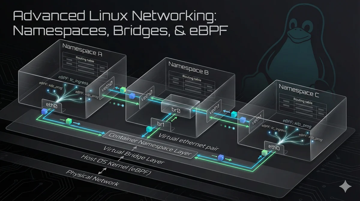 Linux network namespaces and virtual network topology