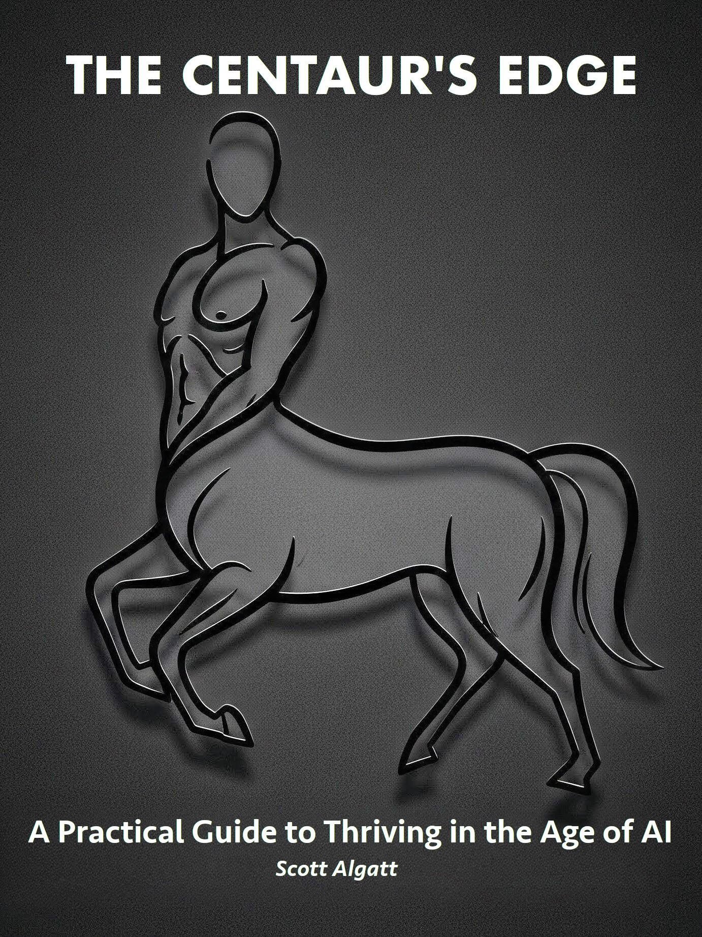An illustration of a centaur at a desk, symbolizing human-AI collaboration.